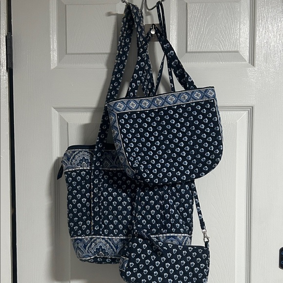 Vera Bradley Handbags - Three Vera Bradley Navy Blue Patterned Women's Bag Set